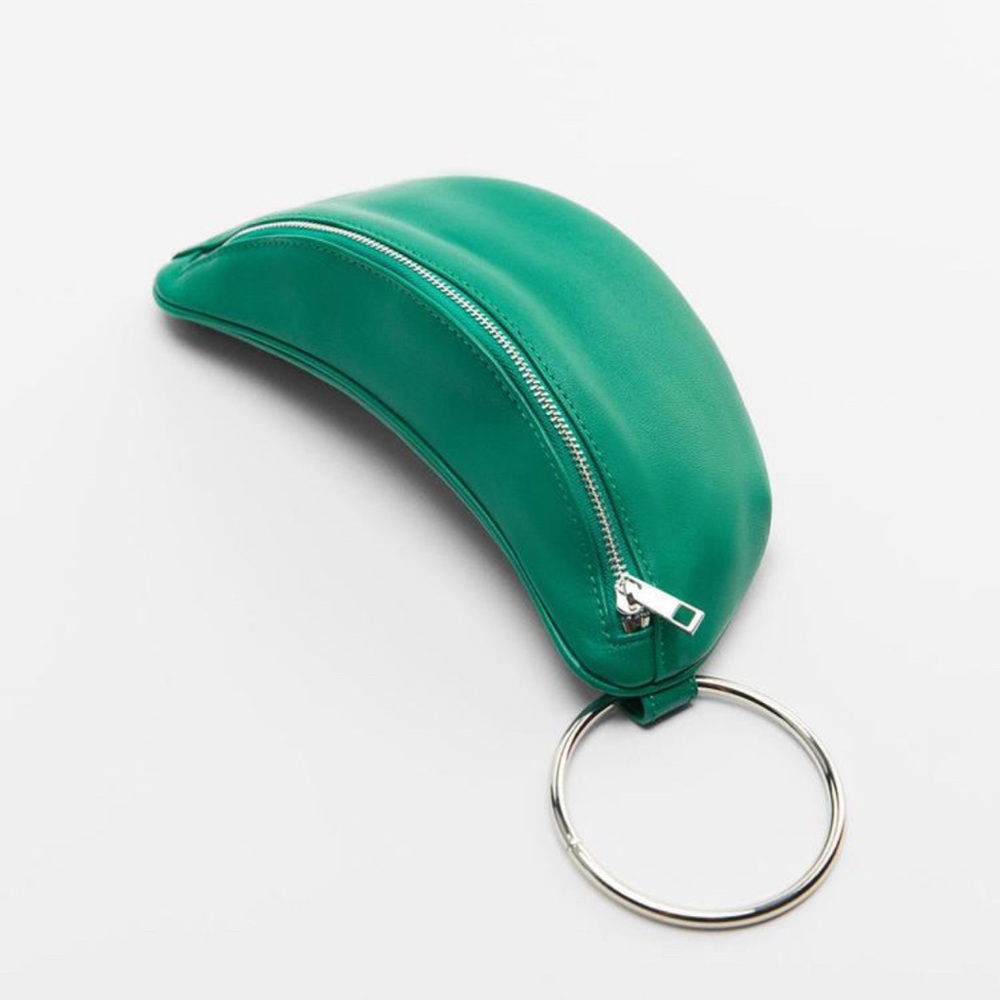 Zara leather wrist clutch